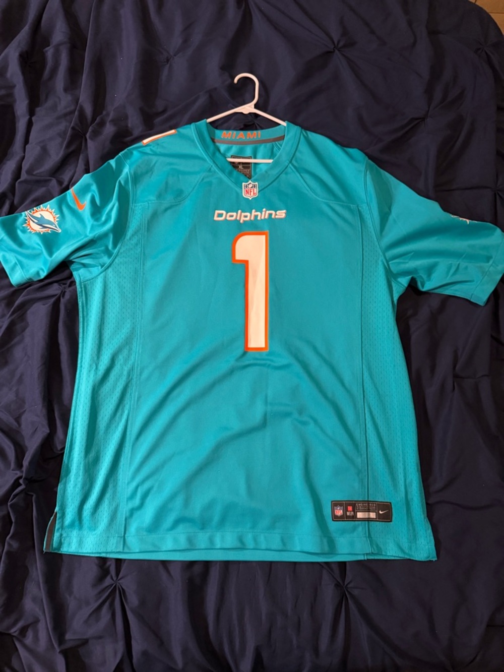 Miami Dolphins Tua Tagovailoa Aqua  Nike Men’s Football Jersey
